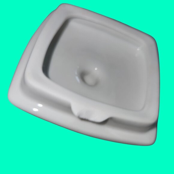 White Square Ceramic Modern Teapot/Coffee Pot 8.5" H with Lid - Picture 7 of 8